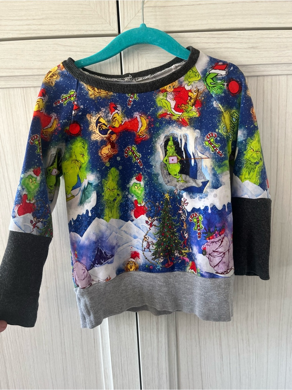 Small shop/handmade in Canada grinch printed crewneck